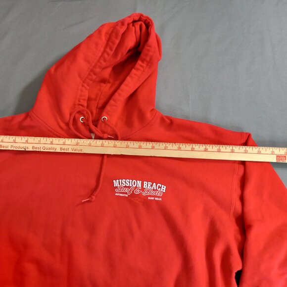 Retro Pacific & Co Surf Shop Red Pullover Hoodie Unisex Large - Picture 8 of 14